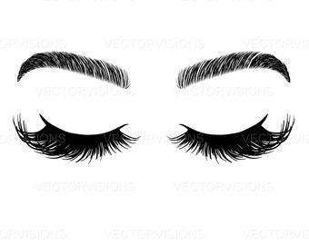 Lashes Svg. Eyelashes Svg, Eyebrows Svg, Brows Svg, Makeup Svg, Mascara Svg, EyeLiner Svg, Cricut, Lashes Cricut, Cut File Lash, Falsies Svg