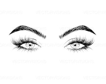 Augen Svg, Wimpern Svg, Brows Svg, Makeup Svg, Liner Svg, Silhouette Svg, Cricut Svg, Cut to file Svg, Girl Svg, Makeup brand svg, Arch Brows