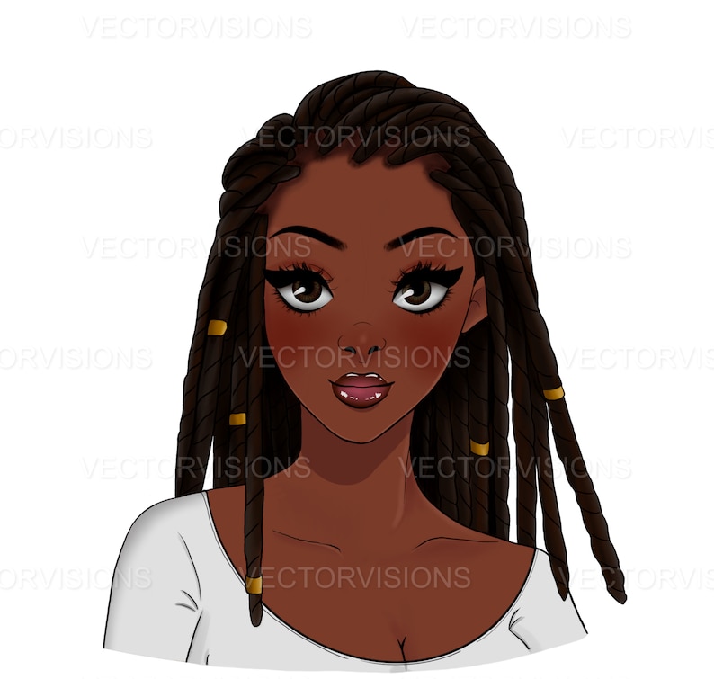 Black Girl With Braids Clipart,makeup Clipart, Girl Png, Bun Png