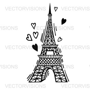 Eiffel Tower Svg, Country of love Sgv, Eiffel Svg, Tower of love svg, Vector Cut file for Cricut,Silhouette,Pdf Png Eps Dxf,Sticker, Stencil