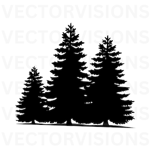 Trees Svg, Trees Cricut, Trees Silhouette, Forest Svg, Christmas Trees Svg, Vector Cut file for Cricut,Pdf Png Eps Dxf, Decal,Stencil