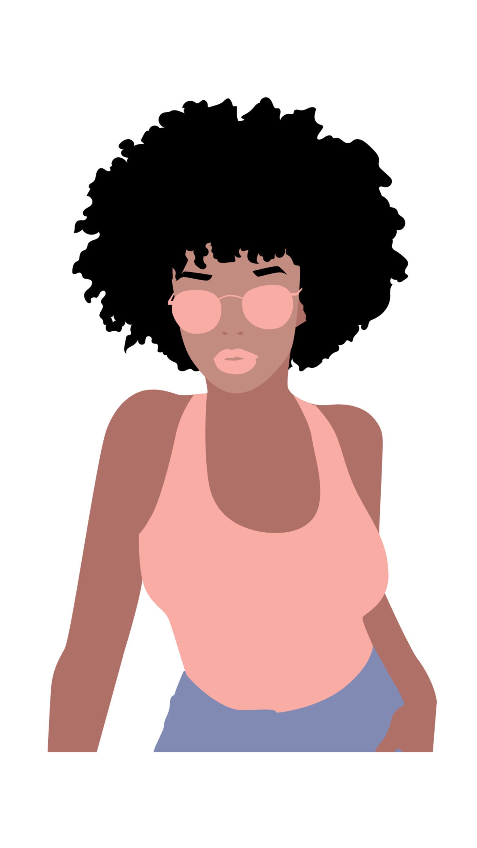Afro Girl Clipart, Afro Clipart, Makeup Png, Girl Png, Bun Jpg, Clipart