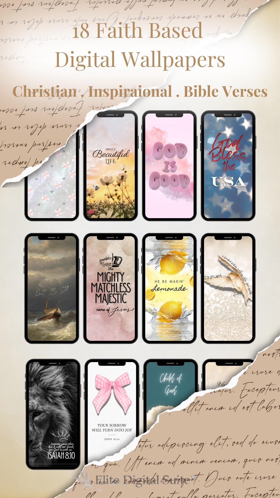 Christian Phone Wallpaper Bundle | 18 Faith Based Digital Wallpapers ...
