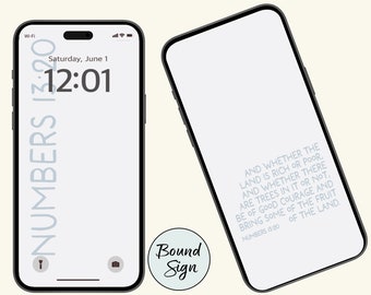 Juego de papel tapiz para teléfono con versículo bíblico alentador - Números 13:20 - Pantalla de bloqueo y diseños de pantalla de inicio para iPhone y Android