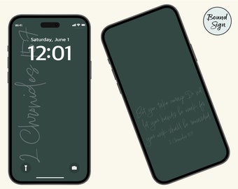 Encouraging Bible Verse Phone Wallpaper Set - 2 Chronicles 15:7 - Lock Screen & Home Screen Designs for iPhone and Android