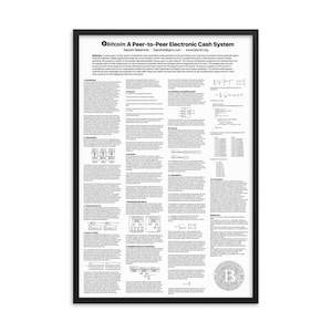 Bitcoin Whitepaper Framed Poster (24″×36″) - White/Black