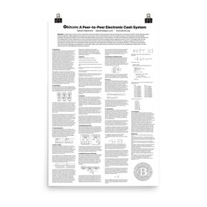 Bitcoin Whitepaper Poster (24″ × 36″) - Black/White