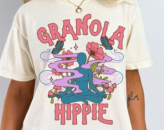 Granola Girl Shirt Granola Hippie T-Shirt Cottagecore Aesthetic Gift For Fairycore Lover Retro Hippie Tshirt Vintage Cottagecore Tee Gift