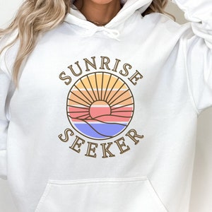 Sunrise Lover Hoodie Outdoorsy Pullover Camping Sweatshirt Hiking Sweatshirt Nature Lover Hoodie Camp Sweater Forestcore Aesthetic