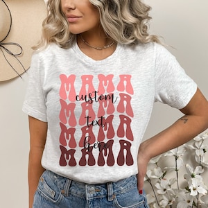 Personalized College Mama Shirt Custom University Mom T-Shirt Customizable Grandma Tee For College Student Gift For Mama College Team Spirit