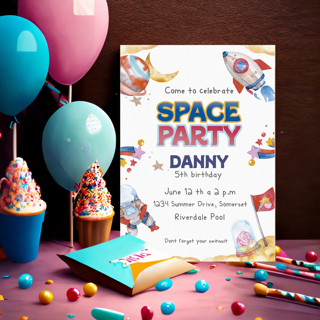 Children's Party Invitations, Printable Invitations, Kids Birthday
