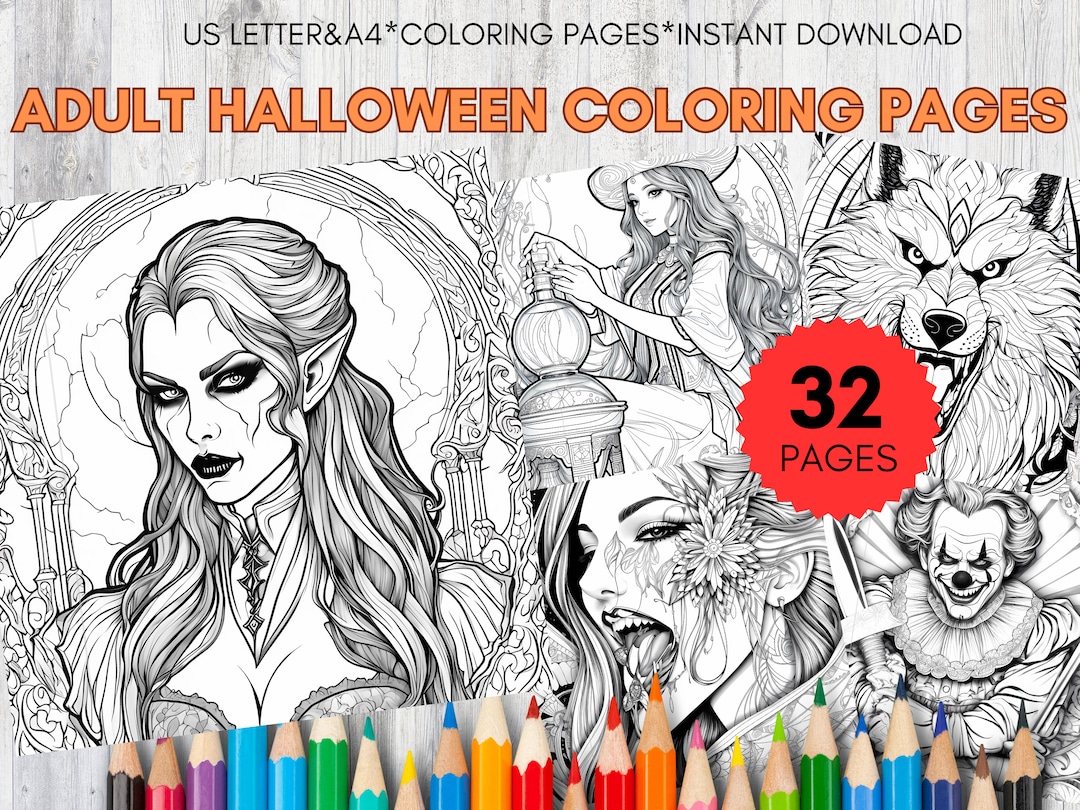 Adult Halloween Coloring Pages, Relaxing, Detailed Coloring Pages ...