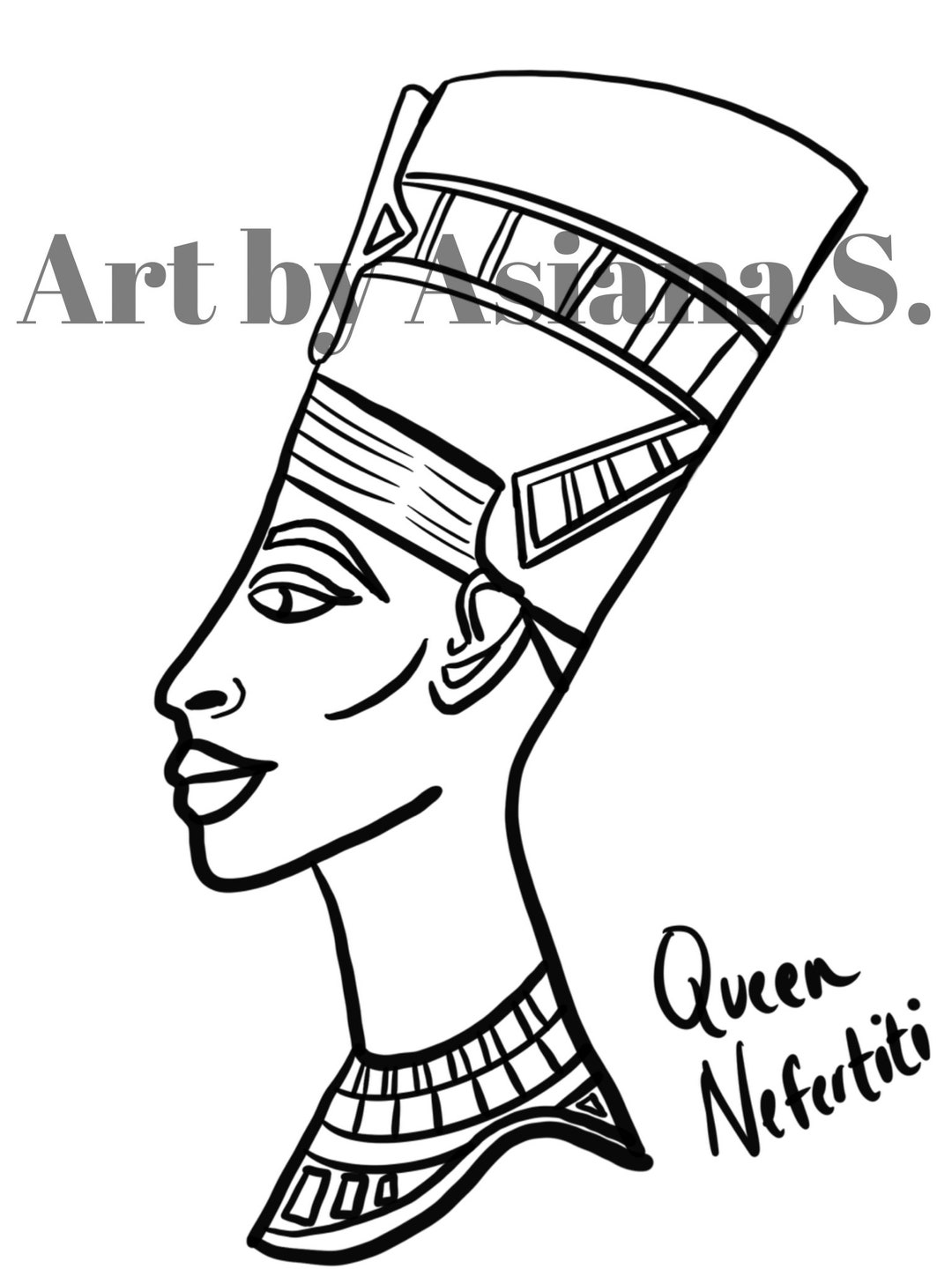 Queen Nefertiti Coloring Page - Etsy