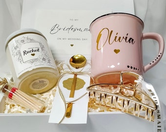 Bridesmaid Candle Proposal Box Set, Personalized Soy Wax Candle Gift Set, Custom Maid Of Honor Box, Bridal Shower Gifts Box