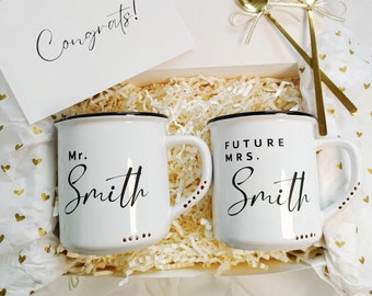 Mr and Mrs Mugs, Engagement Gift Box, Engagement Gift, Engagement Gift For Couple, Engagement Mug, Future Mrs Mug, Christmas Gift Box