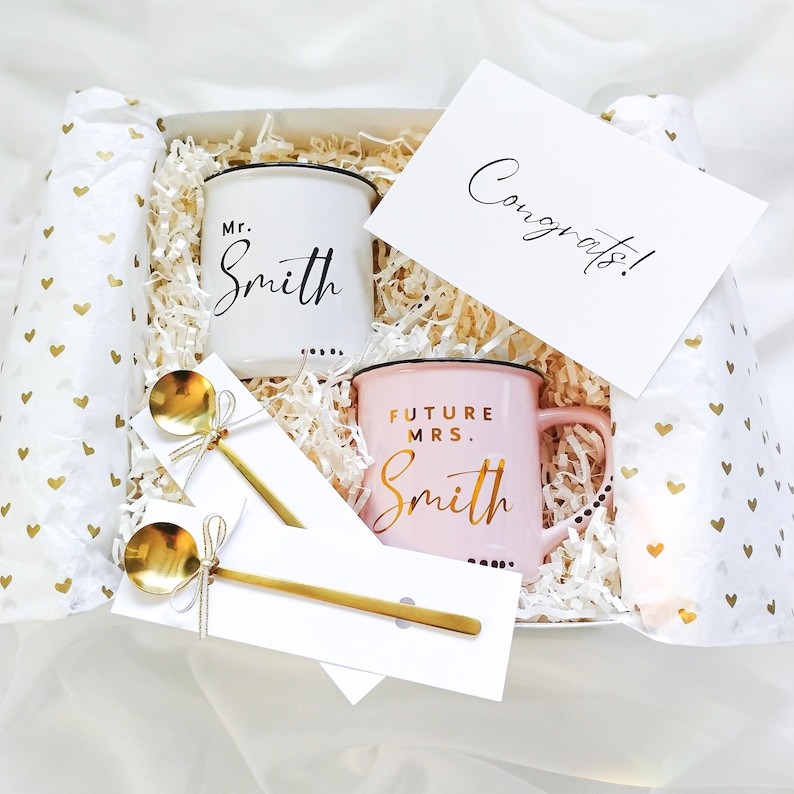 Engagement Gift Box, Engagement Gifts, Engagement Gifts For Couple, Mr and Mrs Mugs, Future Mrs Mug, Engagement Mug, Newly Engaged Gift image 4