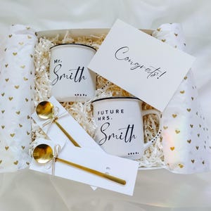 Engagement Gift Box, Engagement Gifts, Engagement Gifts For Couple, Mr and Mrs Mugs, Future Mrs Mug, Engagement Mug, Newly Engaged Gift image 3
