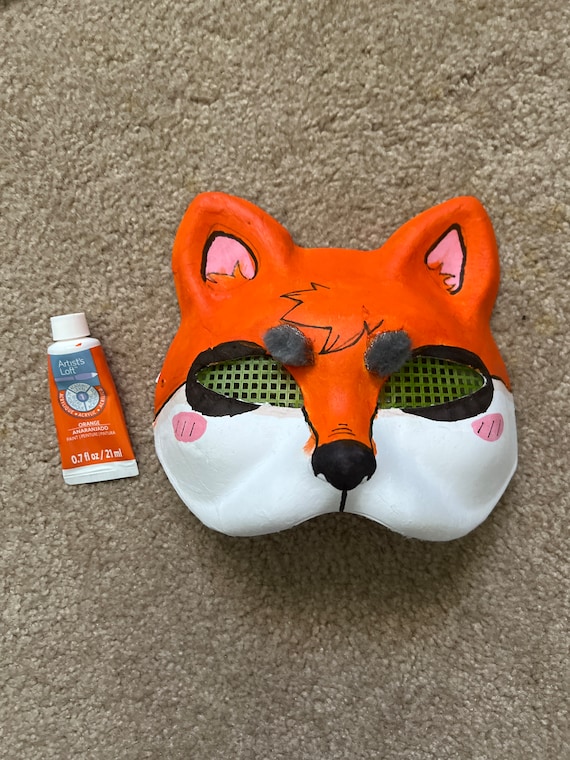 Customizable Orange and White Cat Mask 