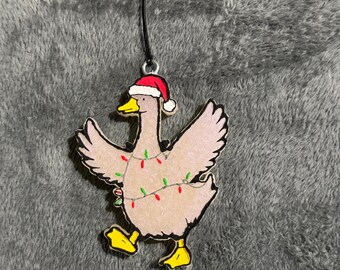 Deodorante per auto a forma di oca con luci natalizie