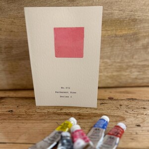 Originele aquarel wenskaart kunstkaarten 8 kleuren geschilderd op bestelling! Ontwerp kleurstaal. A6 gevouwen met envelop