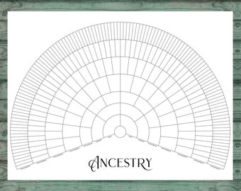 8 Generation Genealogy, Print & Fill, Ancestry, Family Tree Wall Art, Printable Digital Fan Chart, 40 x 30 inch, Family History, Genealogy