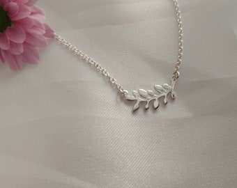 Sterling Silver Olive Branch Necklace