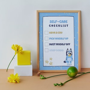 Bluey Selfcare Checklist Poster / Motivationsposter