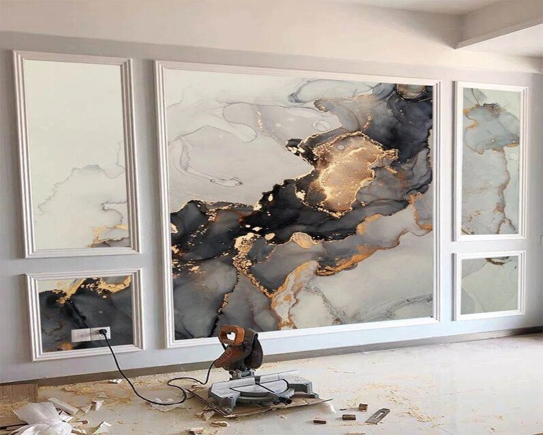 Artistic Wallpaper Marble Wallpaper Custom Size 3D Etsy