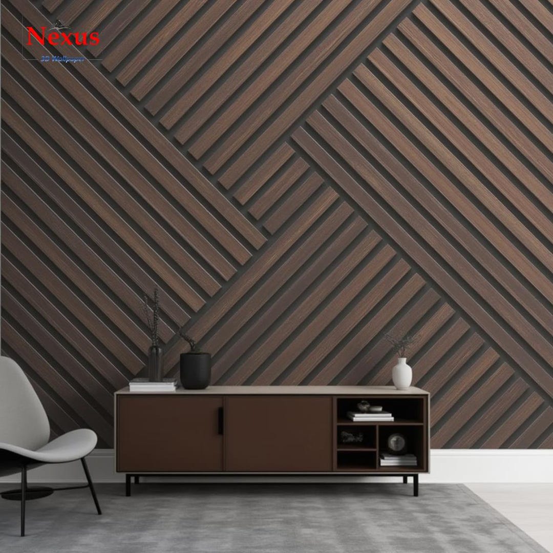 Slat Geometry 3D Wallpaper, Modern Wallpaper, Custom Size 3D Wallpaper ...