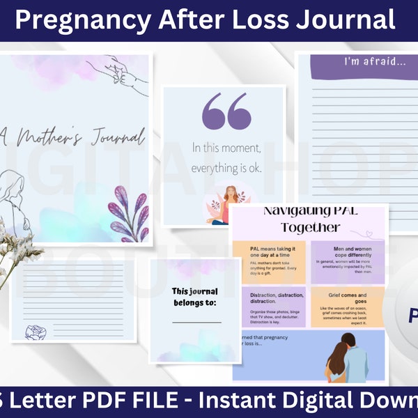 Pregnancy After Loss Journal, Rainbow Baby Journal, Baby Loss Memorial Journal, Dear Baby Journal, Instant Printable Download
