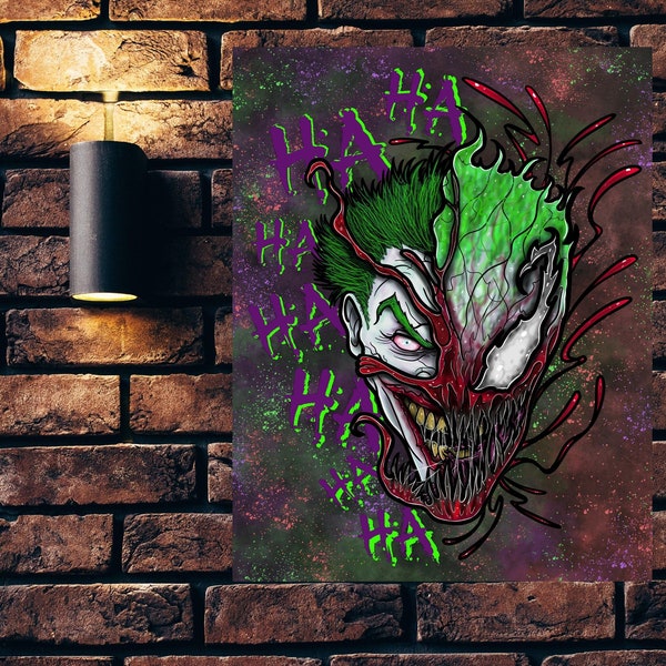 Joker Carnage Mash Up, Original Art, Wall art, printable, digital download, jpg