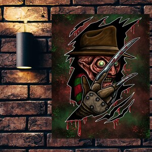 Freddy wall art, original art, horror art, wall art, printable, digital download, jpg
