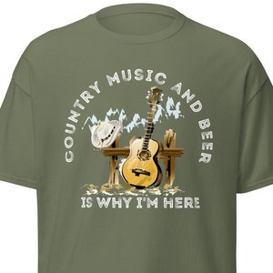 Country-Musik und Bier sind, warum ich hier bin - Herren-Grafik-T-Shirt, Konzert-T-Shirt, Biertrinken-T-Shirts, Country-Musik liebende T-Shirts