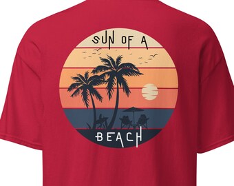 Sun Of A Beach - Men&#39;s Graphic Tshirt ( Large Back Design ) summertime, summer vacation, beach vibes