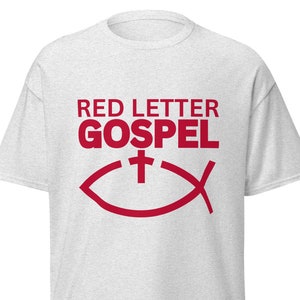Red Letter Gospel - Camiseta de design gráfico masculino/feminino