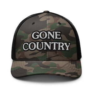 Gone Country - Cappello da camionista mimetico con design grafico