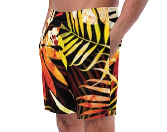 Sunset Flower Print - All-Over Print Recycled Swim Trunks
