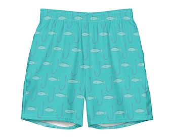 Fish And Hook - Herren Grafikdesign Badehose