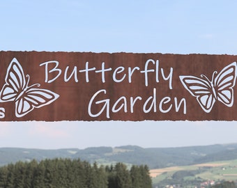 Unique Rustic Butterfly Garden Sign - 18" Wide | Garden Gift | Mother's Day | Birthday