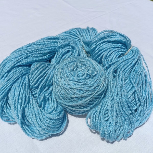 Lana casera, seda merino azul suave, 8 capas, DK, 50 gramos, 80 metros de longitud, lana australiana, vendedor australiano