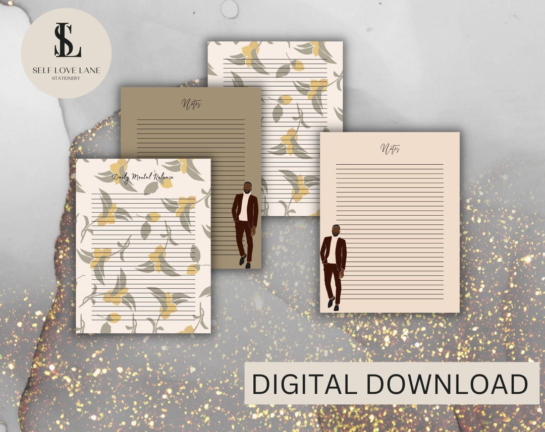 Printable Stationery Set US Letter Size PDF, Instant Download ...