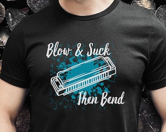 Harmonica Instrument T-shirt voor hem grappige muzikant Tee cadeau voor haar mondharmonica shirt