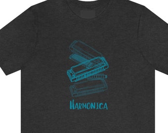 Harmonica Shirt Cadeau voor hem Instrument T-Shirt Cadeau voor haar muzikant Tee