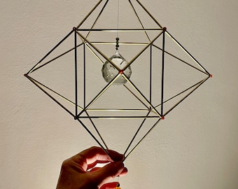 Hexahedron, Cube, Abundance, Sacred Geometry, Himmeli, Geometric sculpture, Platonic solids, Meditation, Kinetic Art, Interior Design.