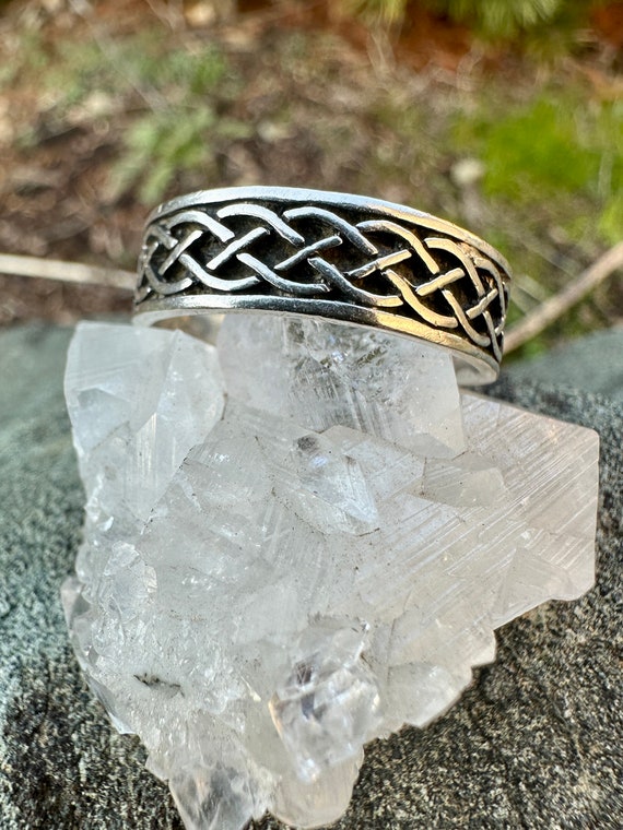 Celtic Style Band | 925 Sterling Silver | Entwine… - image 2