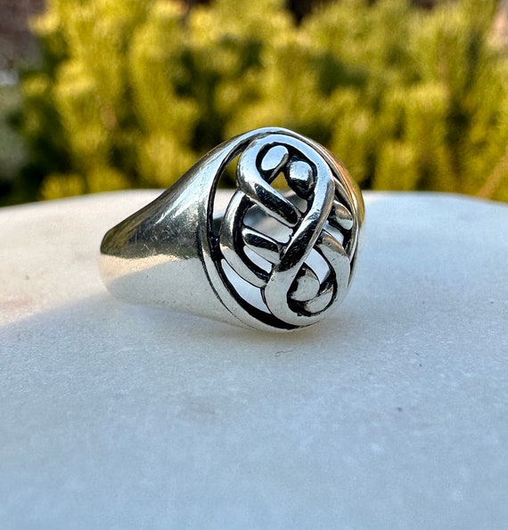 Handmade Sterling Silver Celtic Knot Band Ring – Solid 925 Hallmarked 9mm Wide
