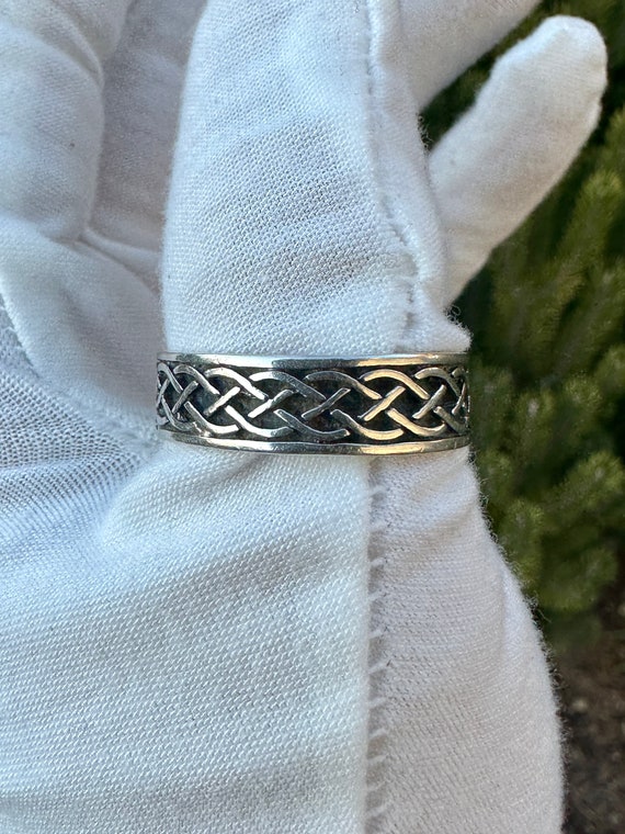 Celtic Style Band | 925 Sterling Silver | Entwine… - image 3