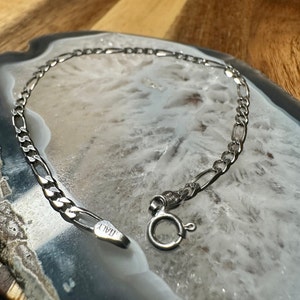 Figaro Link Bracelet, 925 Italy Sterling
