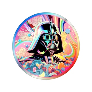 Darth Vader Sticker, Holographic Stickers, Inspired Kid Core, 80&#39;s, 90&#39;s, rainbow,  90&#39;s vibes, Star Wars Sticker, Darth Vader