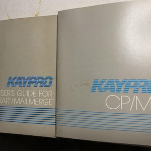 Podręcznik użytkownika programu Kaypro Vintage dla programu WordStar MailMerge i zestawu podręczników CP/M – dokumentacja komputera Kaypro z lat 80. XX wieku – dwa podręczniki